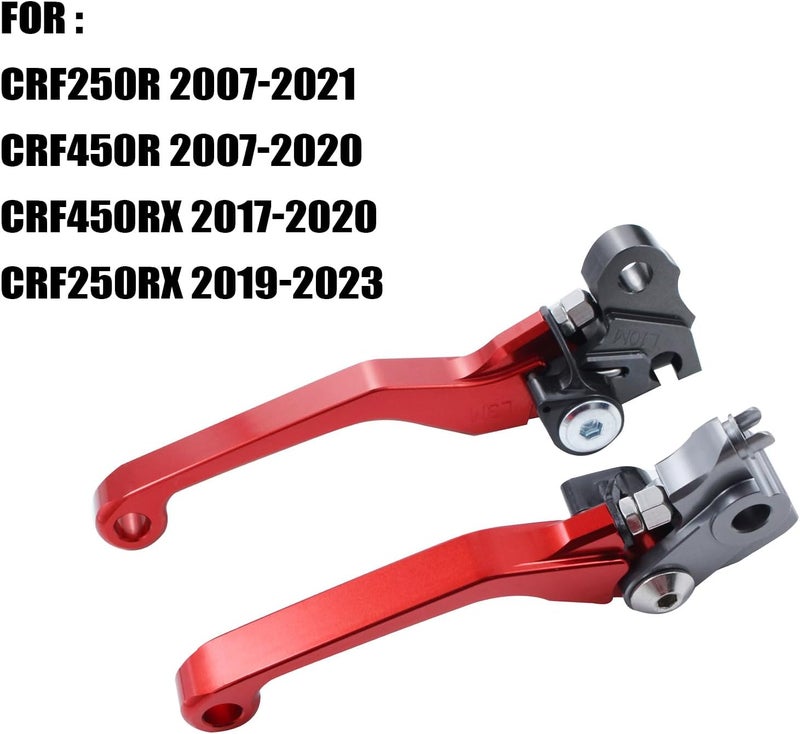 Adsspro Motorcycle Billet Foldable Brake Clutch Lever Handle CNC Aluminum Pivot for CRF250R 2007-2021 CRF450R 2007-2020 CRF450RX 2017-2020 CRF250RX 2019-2023 Dirt Pit Bike Motocross Motorbike - Image 2